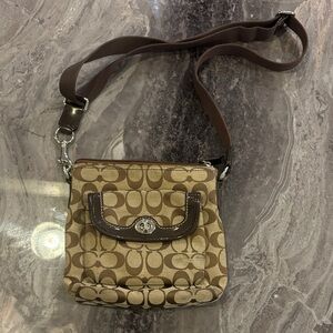 Coach Tan and Brown Crossbody Bag